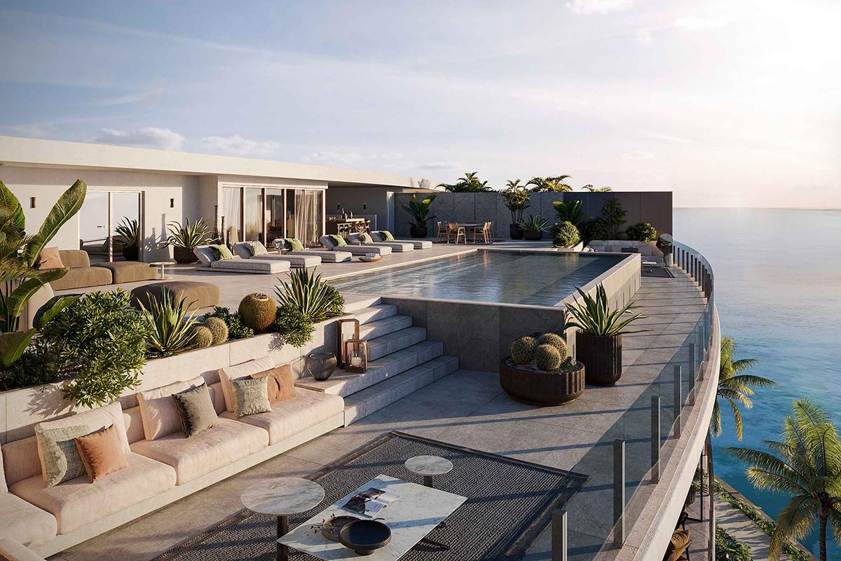 Vita at Grove Isle Penthouse Terrace Rendering